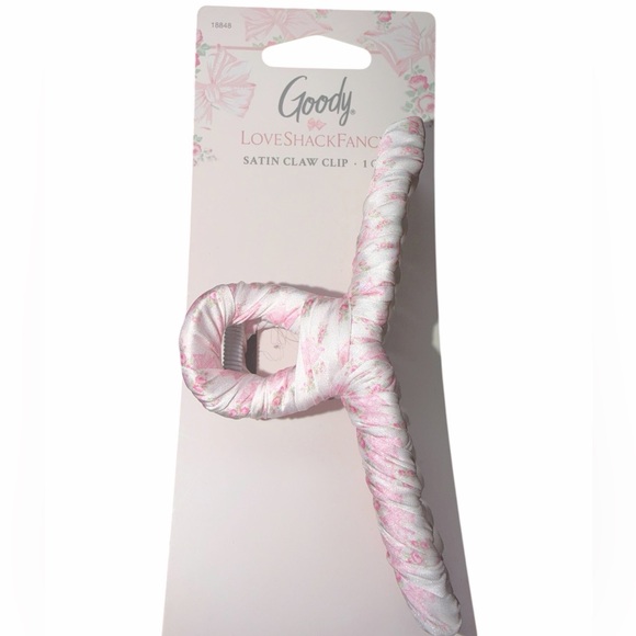 LoveShackFancy Accessories - LoveShackFancy Goody Pink Satin Claw Clip - LoveShackFancy